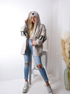 Love Beige tie waist hooded coat