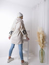 Love Beige tie waist hooded coat