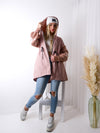 Love Pink tie waist hooded coat