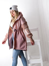 Love Pink tie waist hooded coat