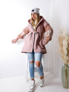 Love Pink tie waist hooded coat