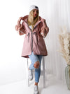 Love Pink tie waist hooded coat