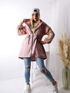 Love Pink tie waist hooded coat