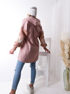 Love Pink tie waist hooded coat