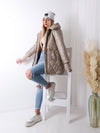 Sabrina hooded quilted coat Beige