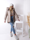 Sabrina hooded quilted coat Beige