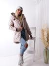 Sabrina hooded quilted coat Blush