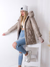 Sabrina hooded quilted coat Beige