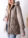 Sabrina hooded quilted coat Beige