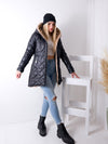 Layla faux fur linig quilted coat Black