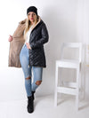 Layla faux fur linig quilted coat Black