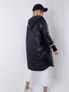 Sally Oversize Quilted hooded jacket Black