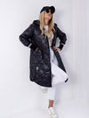 Sally Oversize Quilted hooded jacket Black