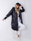 Sally Oversize Quilted hooded jacket Black