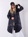 Sally Oversize Quilted hooded jacket Black