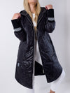 Sally Oversize Quilted hooded jacket Black