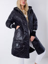 Sally Oversize Quilted hooded jacket Black