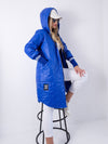 Sally Oversize Quilted hooded jacket Blue