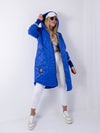 Sally Oversize Quilted hooded jacket Blue