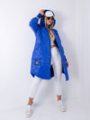 Sally Oversize Quilted hooded jacket Blue