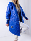 Sally Oversize Quilted hooded jacket Blue