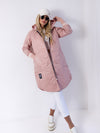 Sally Oversize Quilted hooded jacket Pink