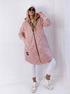 Sally Oversize Quilted hooded jacket Pink