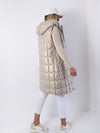 Elle Beige hooded quilted gilet