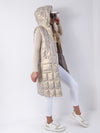 Elle Beige hooded quilted gilet