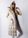 Elle Beige hooded quilted gilet