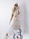 Elle Beige hooded quilted gilet