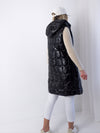 Elle Black hooded quilted gilet