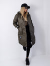 Sally Oversize Quilted hooded jacket Khaki