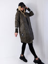 Sally Oversize Quilted hooded jacket Khaki