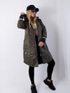 Sally Oversize Quilted hooded jacket Khaki