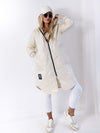 Sally Oversize Quilted hooded jacket Cream