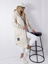 Sally Oversize Quilted hooded jacket Cream