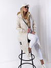 Sally Oversize Quilted hooded jacket Cream