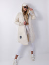 Sally Oversize Quilted hooded jacket Cream