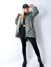 Jasmine hooded quilted coat Olive