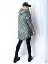 Jasmine hooded quilted coat Olive