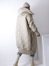 Aria Maxi Oversize Quilted hooded jacket Beige