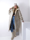 Aria Maxi Oversize Quilted hooded jacket Beige