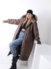 Aria Maxi Oversize Quilted hooded jacket Brown