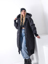 Aria Maxi Oversize Quilted hooded jacket Black