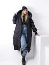 Aria Maxi Oversize Quilted hooded jacket Black