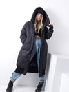 Aria Maxi Oversize Quilted hooded jacket Black