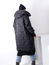 Aria Maxi Oversize Quilted hooded jacket Black