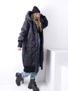 Aria Maxi Oversize Quilted hooded jacket Black