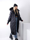 Aria Maxi Oversize Quilted hooded jacket Black